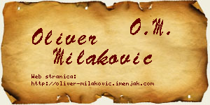 Oliver Milaković vizit kartica